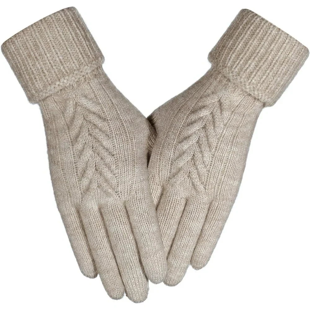 Women Winter Gloves, Touch Screen Texting Gloves, Elastic Soft Warm Knit Lined,